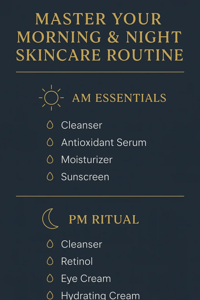Morning night skincare routine