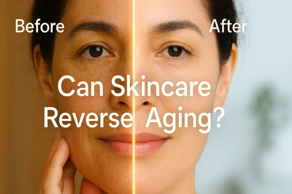 Skincare aging before after