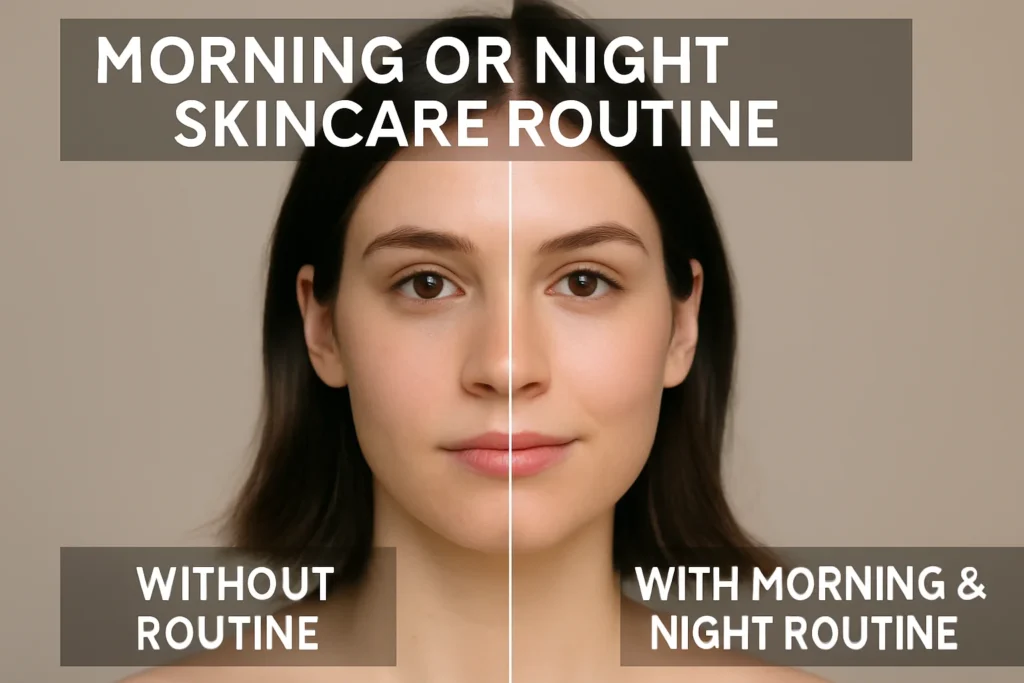 Skincare comparison face