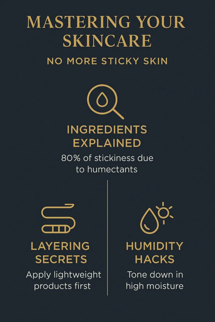 Skincare guide sticky skin hacks